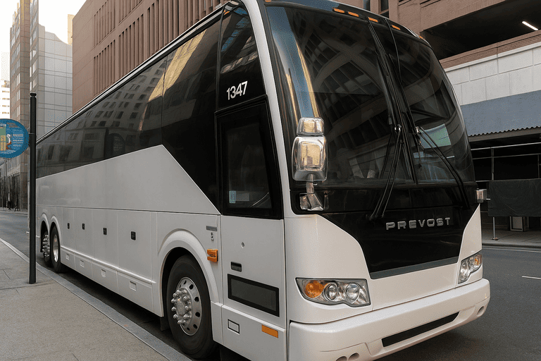 a Charter Bus Rental Burlington coach bus
