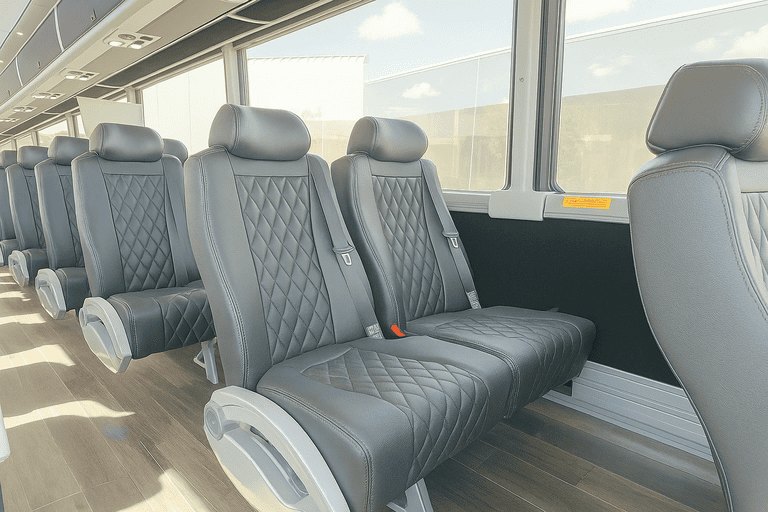 interior of Charter Bus Rental Burlington charter bus